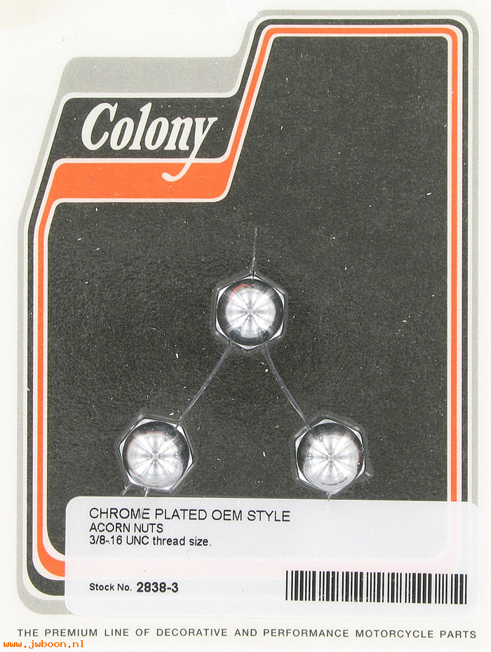 C 2838-3 (): OEM style acorn nuts (3) 3/8"-16, in stock, Colony