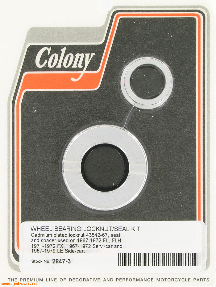 C 2847-3 (43542-67): Wheel bearing locknut and seal kit - FL 67-72. FX 71-72. Servi-ca