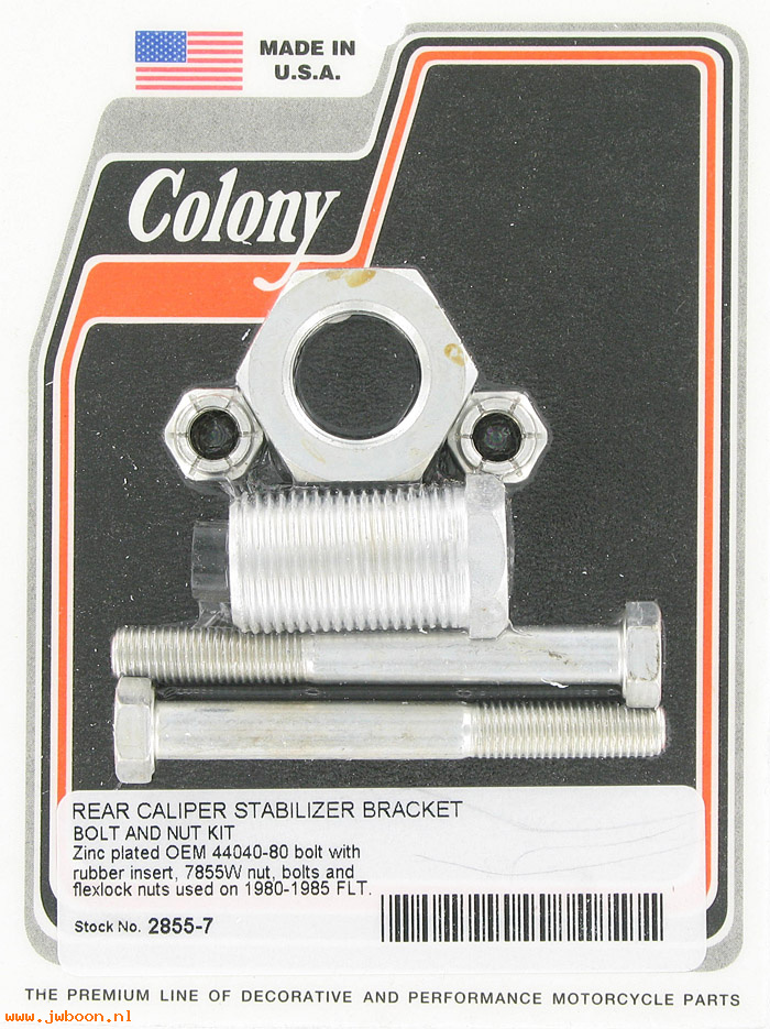 C 2855-7 (44040-80): Rear caliper stabilizer bracket bolt and nut kit - FLT '80-'85