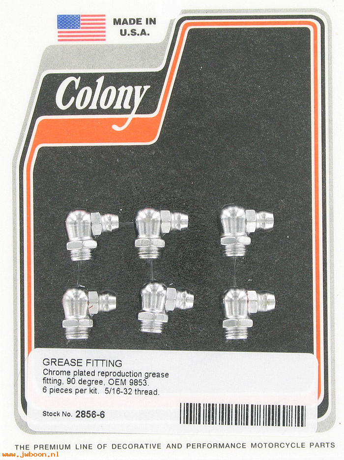 C 2856-6 (    9853 / 0347): Grease nipples / fittings (6) - 90 degree, in stock, Colony