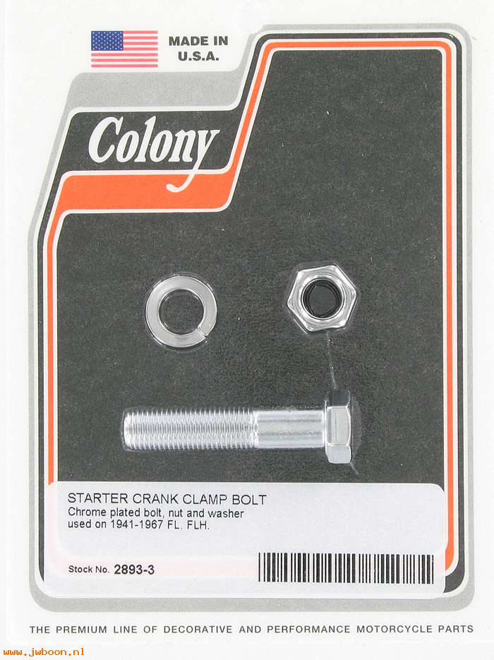 C 2893-3 (    4372W / 4411): Bolt & nut, starter crank clamp,1038 CP - FL,FX 54-71.S-car 60-63