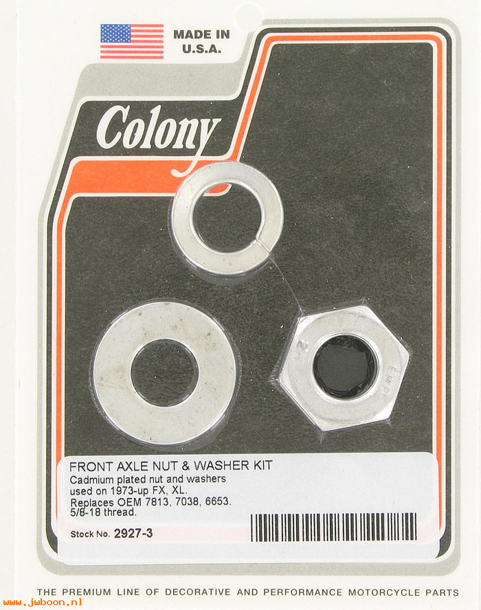 C 2927-3 (    7813): Front axle nut and lockwasher, in stock - FX, XL '73-