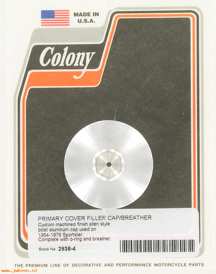 C 2938-4 (34742-52A / 34742-71): Allen style primary cover cap - billet aluminum - Iron XL '52-'76
