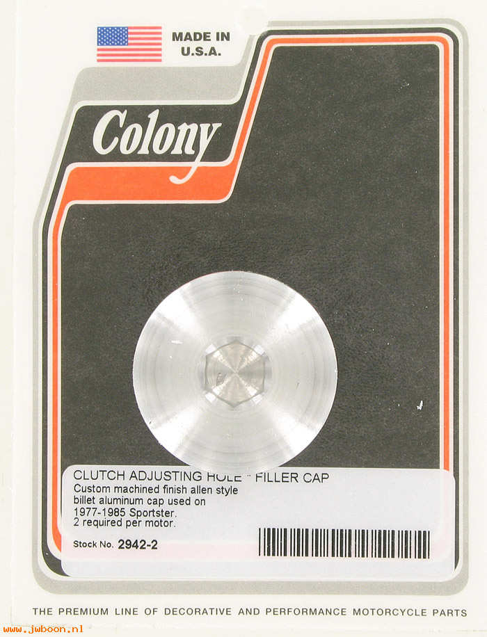 C 2942-2 (34742-77B): Allen style primary cover cap - billet aluminum - XL '77-'85