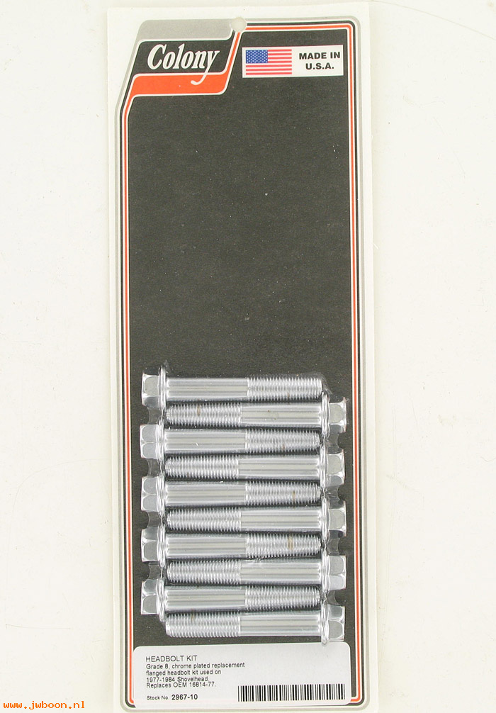 C 2967-10 (16814-77): Head bolt kit, flanged - FL '77-'84. FX '77-'84. FXR '82-'83. FLT
