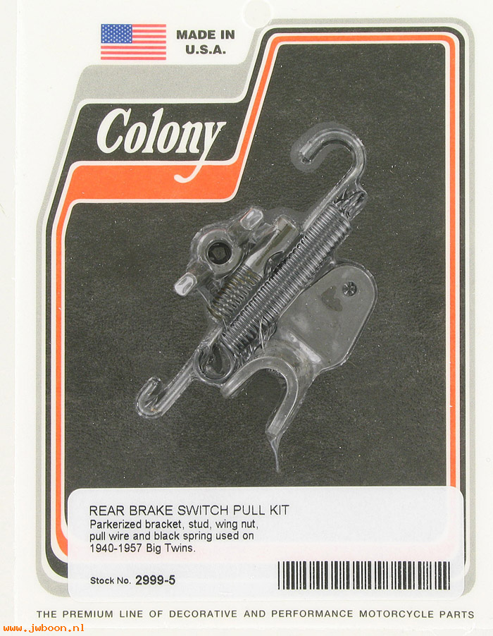C 2999-5 (42280-35 / 72019-39): Rear brake switch pull rod kit - Big Twins '40-'57, in stock