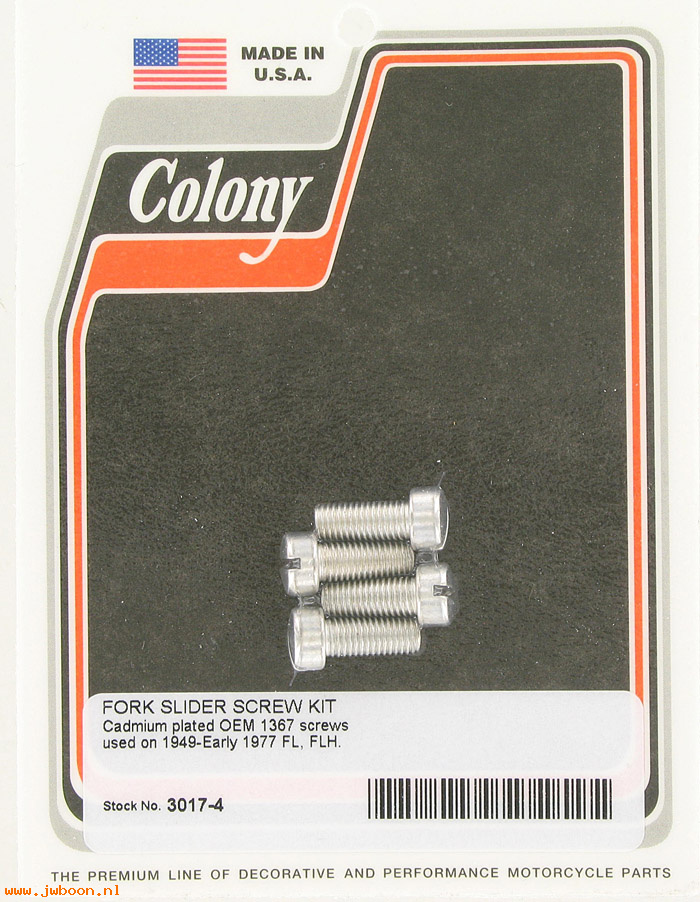 C 3017-4 (    1367): Fork slider screws - FL 49-71. Servi-car 58-73.Golf car, in stock