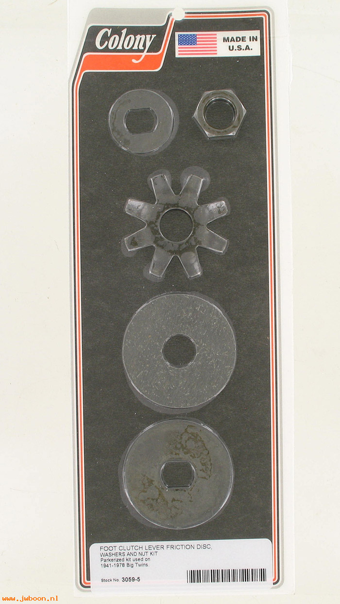 C 3059-5 (36913-41 / 36899-41): Foot clutch lever friction disc kit - Big Twins '41-'78, in stock