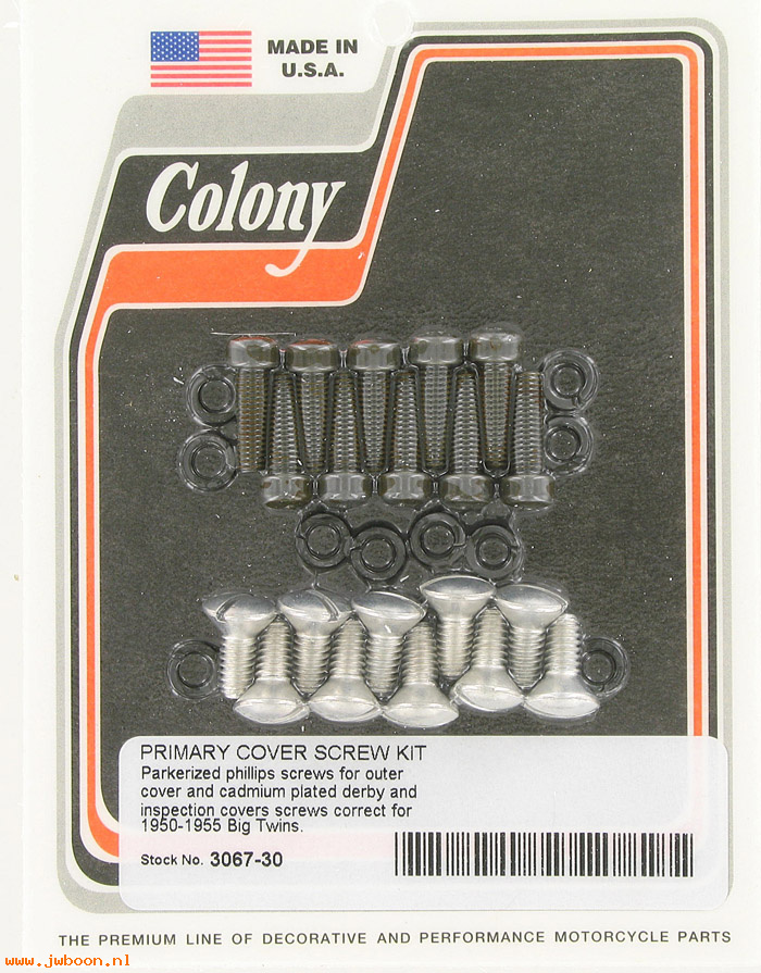 C 3067-30 (    1211 / 2268): Primary cover screws, Phillips head - Big Twins '50-'55, in stock