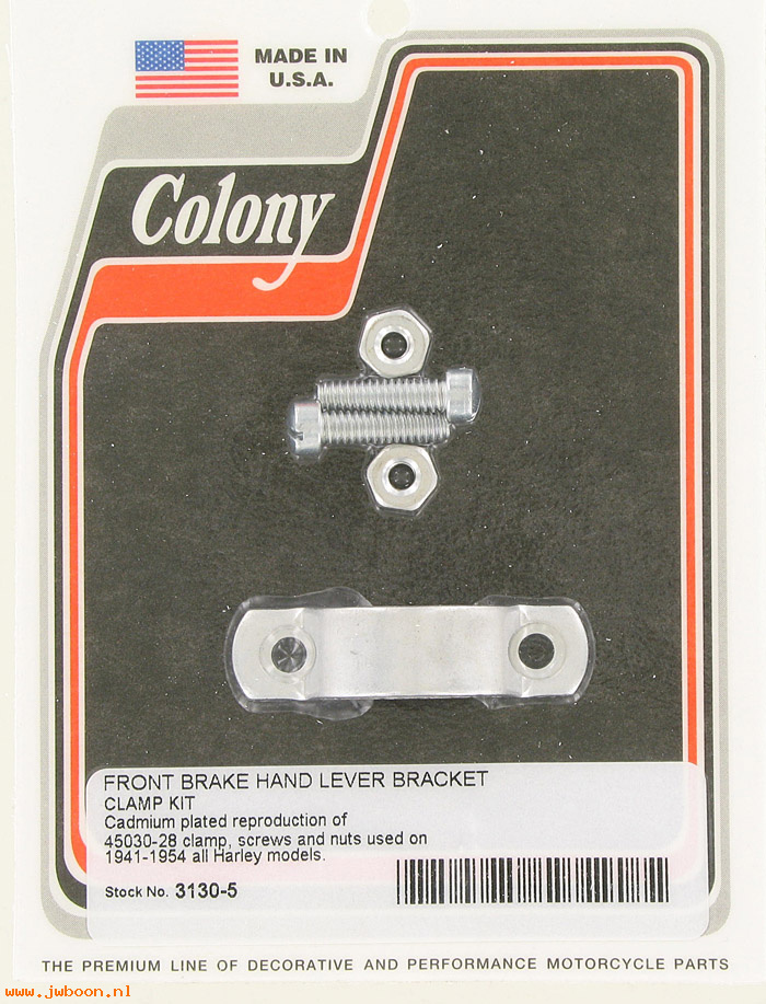 C 3130-5 (45030-28 / 4153-28): Brake hand lever bracket clamp kit - All models '41-'54, in stock