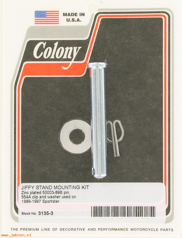 C 3135-3 (50003-89B): Jiffy stand mounting kit - Sportster, XL '89-'97, in stock,Colony