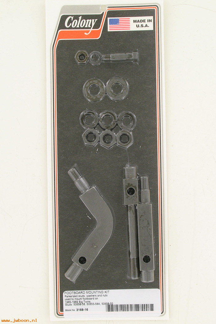 C 3168-16 (50658-58 / 50655-58A): Footboard mounting kit - Big Twins '65-'69, in stock, Colony