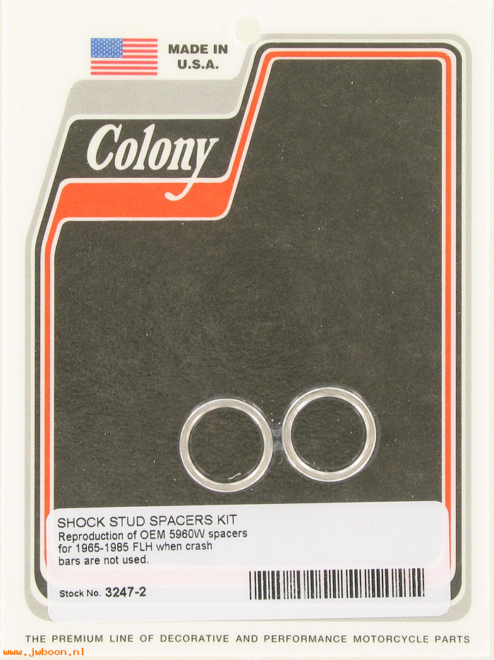 C 3247-2 (    5960W): Upper shock spacers (2) - use without safety guards - FLH '67-'84