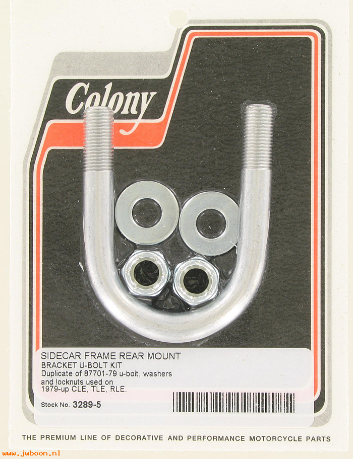 C 3289-5 (87701-79): Sidecar frame u-bolt kit, in stock,Colony - CLE '79-'84. TLE '83-