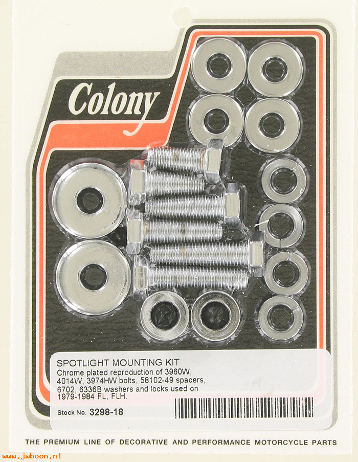 C 3298-18 (): Spotlight mounting kit - FLH '79-'84, in stock, Colony