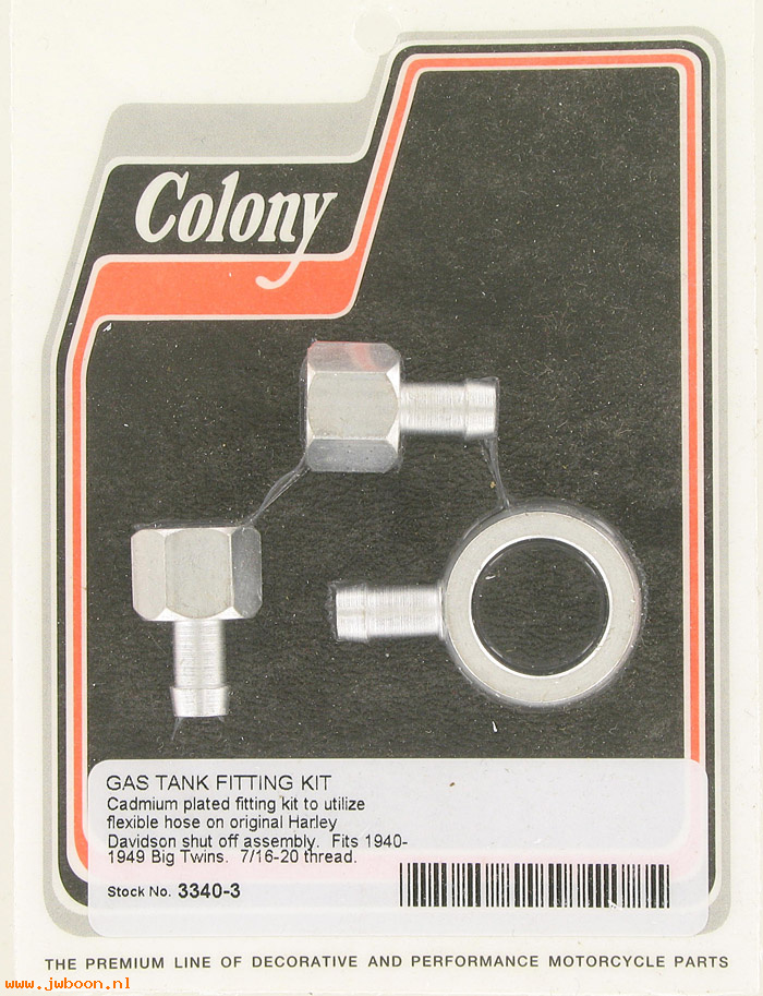 C 3340-3 (): Gas tank fitting kit - Big Twins '40-'49, in stock, Colony