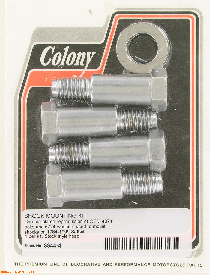 C 3344-4 (    4074 / 6724): Softail shock mount bolt kit,stock heads - Softail 84-99, Colony