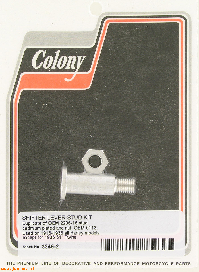C 3349-2 ( 2206-16 / EG631): Shifter lever stud - All models '16-'36, in stock, Colony