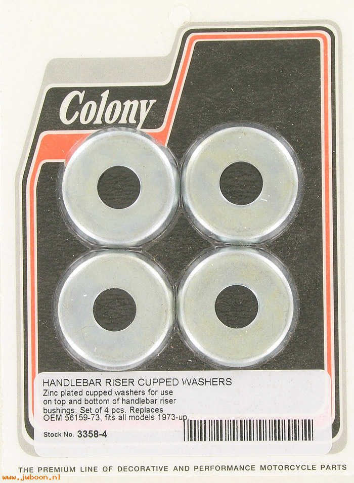 C 3358-4 (56159-73): Handlebar riser cup washers (4) - FL, FX, XL, in stock, Colony