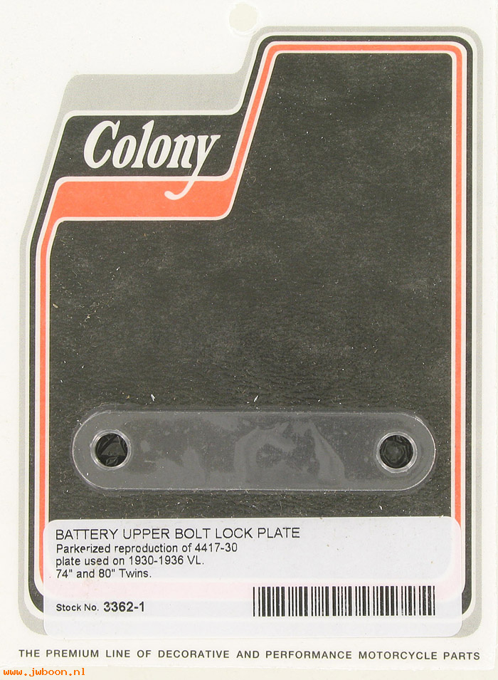 C 3362-1 ( 4417-30): Battery upper bolt lock plate - Flathead VL '30-'36, in stock