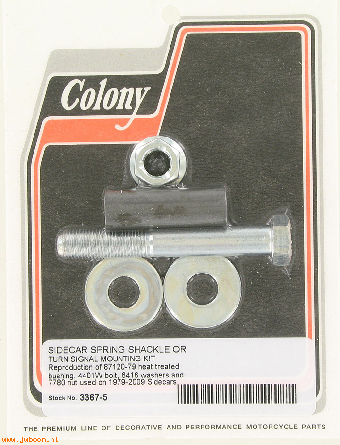 C 3367-5 (87120-79): Spacer w.bolt, turn signal & spring shackle-Sidecar CLE 79-84.TLE