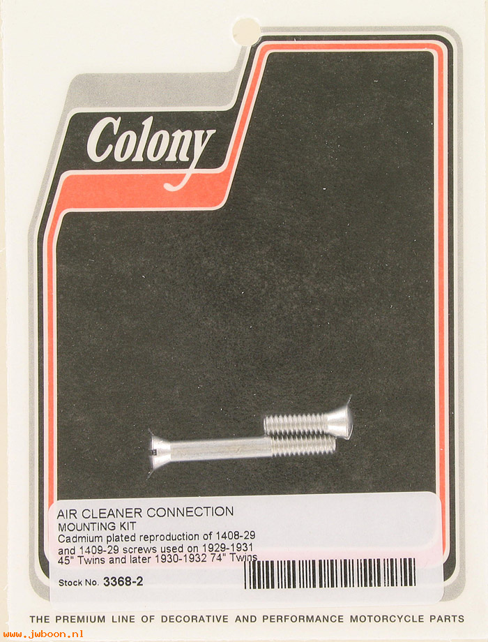 C 3368-2 ( 1408-29 / 1409-29): Screws, air cleaner - 750cc '29-'31, VL '30-'32, in stock, Colony