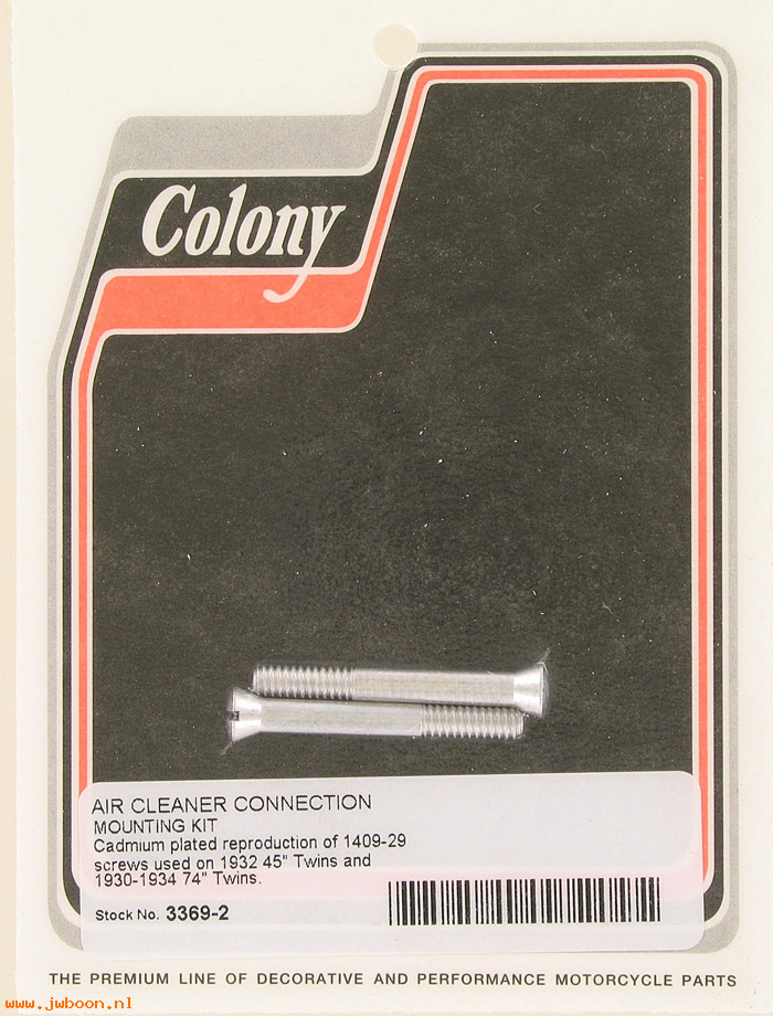C 3369-2 ( 1409-29): Screws, air cleaner - 750cc 1932, VL '30-'34, in stock, Colony