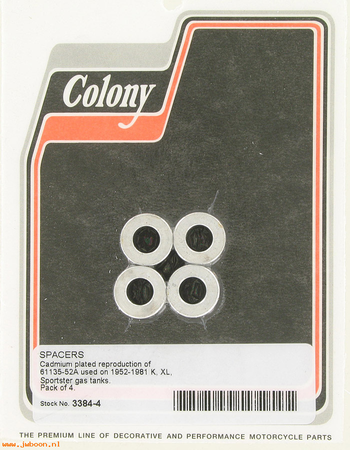 C 3384-4 (61135-52A): Spacers 61135-52A, 4-pack - K, KH, Ironhead XL '52-'81, in stock