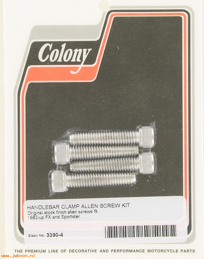 C 3390-4 (): Handlebar clamp screws - Allen - FX, XL '82-up, in stock, Colony