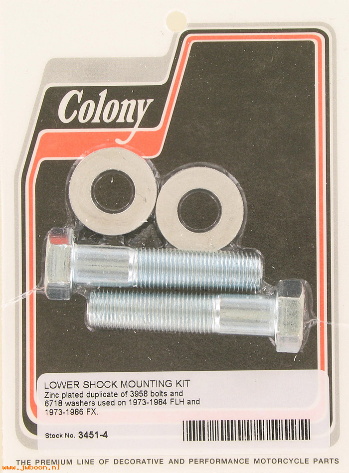 C 3451-4 (    3958 / 6718): Lower shock mounting kit - FLH '73-'84. FX '73-'86, in stock