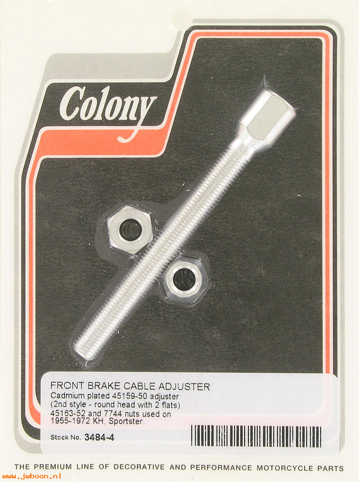 C 3484-4 (45159-50 / 45163-52): Adjuster w.nuts, front brake cable, type 2 - '55-'72, in stock