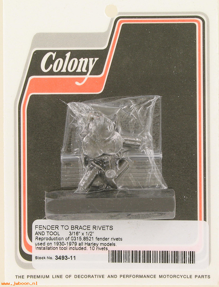 C 3493-11 (    8521 / 0315): 0315 Fender rivets (10) and installation tool, in stock, Colony