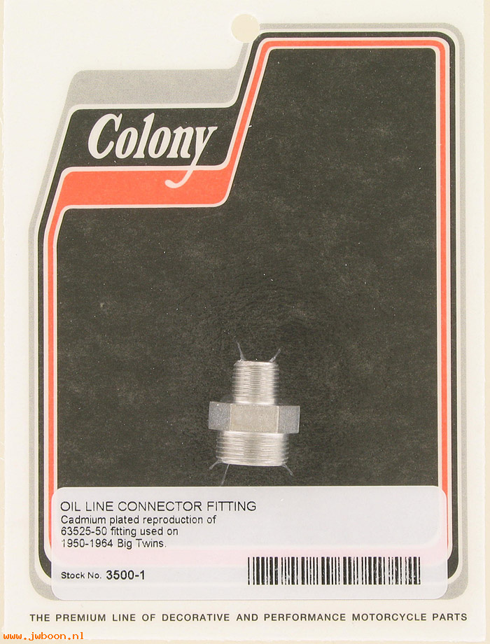 C 3500-1 (63525-50): Fitting / Connector, oil filter - K, XL 52-66. Big Twins 40-64.