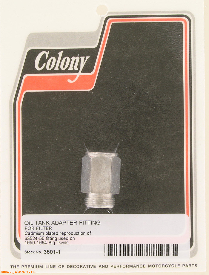 C 3501-1 (63524-50): Fitting / Adapter, oil filter - Big Twins,EL,FL '40-'64, in stock