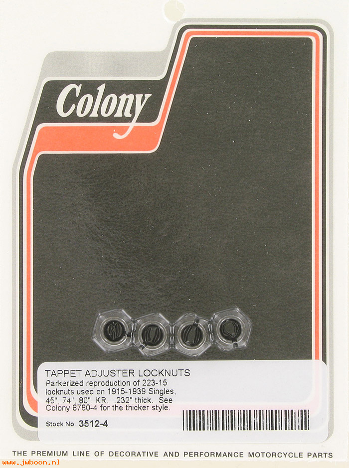 C 3512-4 (  223-15): Tappet screw nuts (4) - '15-'39, in stock, Colony