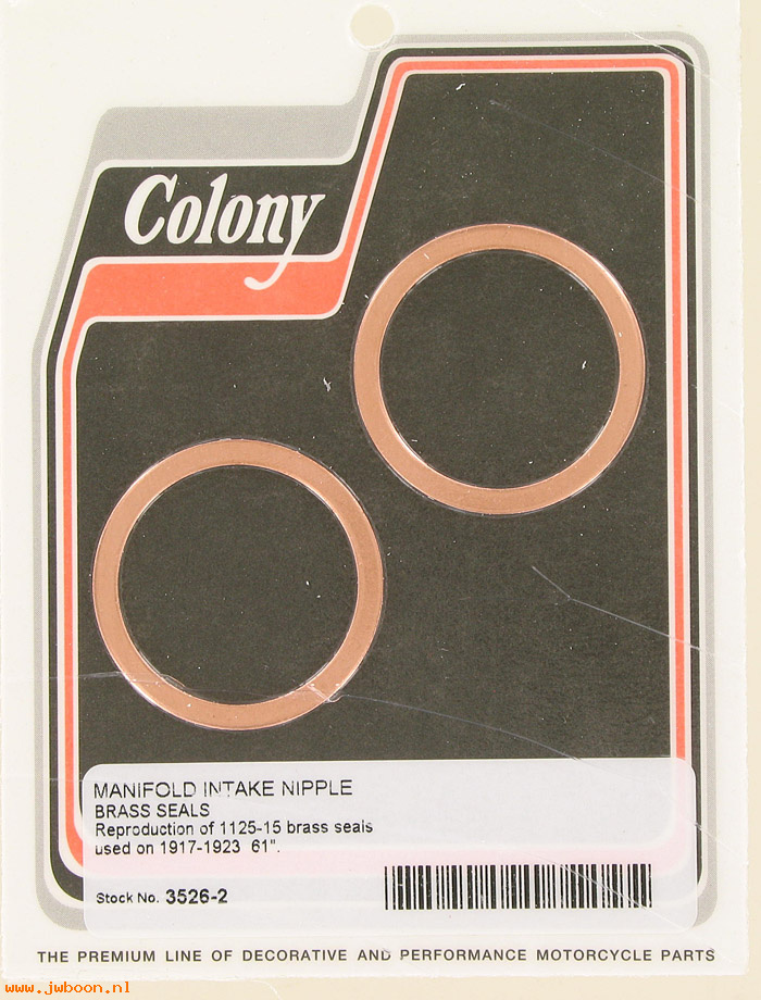 C 3526-2 ( 1125-15): Seals, intake manifold nipple - 1000cc '17-'23, in stock, Colony