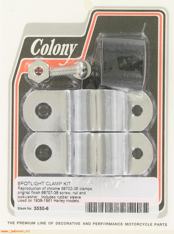 C 3530-6 (68702-38 / 11396-38): Spotlight clamp kit - '38-'61, in stock, Colony