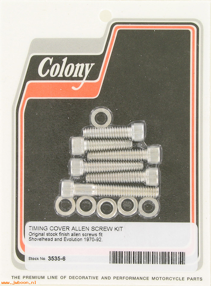 C 3535-6 (): Timing cover Allen screw kit - '70-'92, in stock, Colony