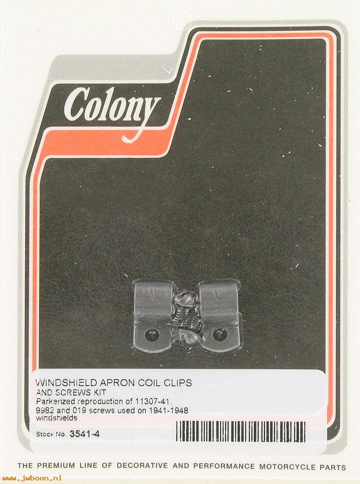 C 3541-4 (    9982 / 11307-41): Windshield apron coil clips and scews kit - '41-'48 windshield