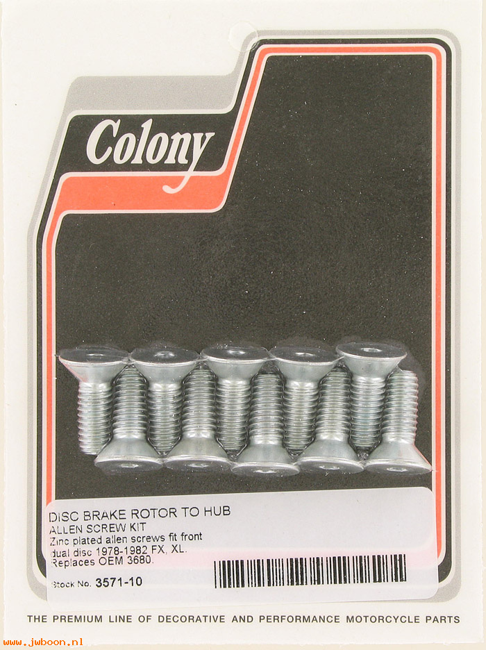C 3571-10 (    3680): Disc rotor allen screws - FX, Sporty XL '78-'82, in stock, Colony