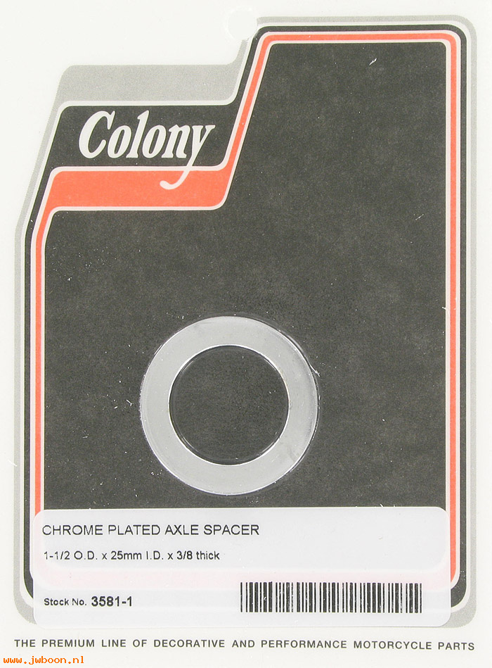 C 3581-1 (): Axle spacer, 1-1/2" OD x 25mm ID x 3/8" thick