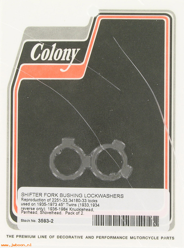 C 3593-2 ( 2251-33 / 34180-33): Pair lockwashers - shifter fork bushing, in stock, Colony