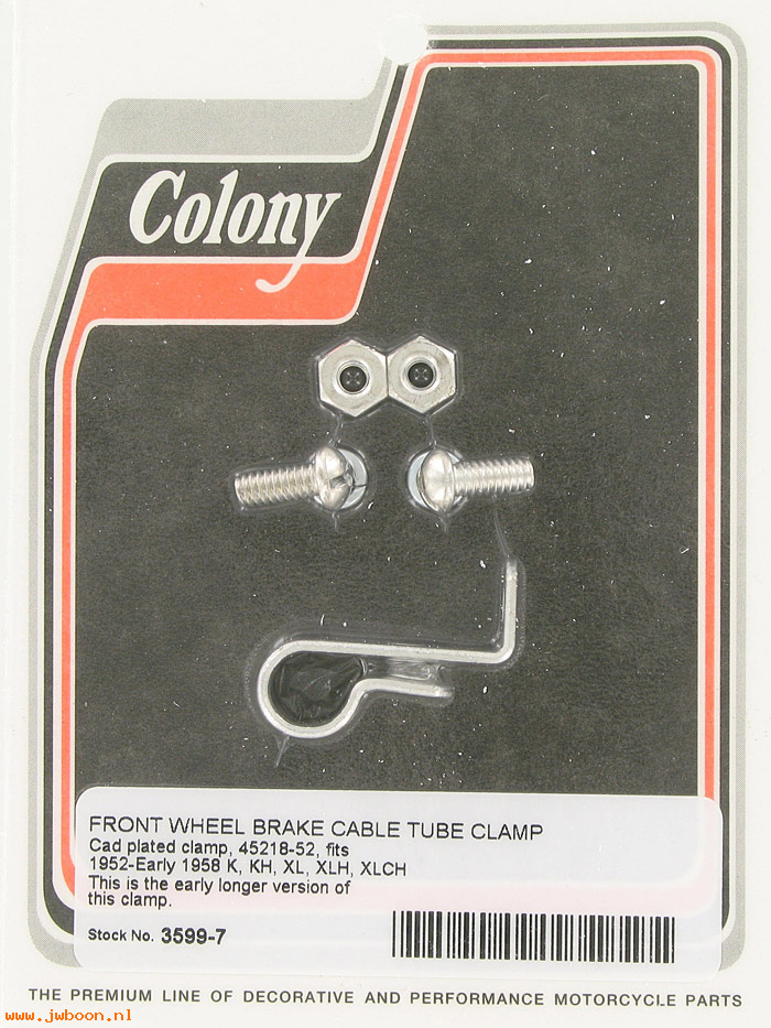 C 3599-7 (45218-52): Brake cable tube bracket - Sportster '52-e'58, in stock, Colony