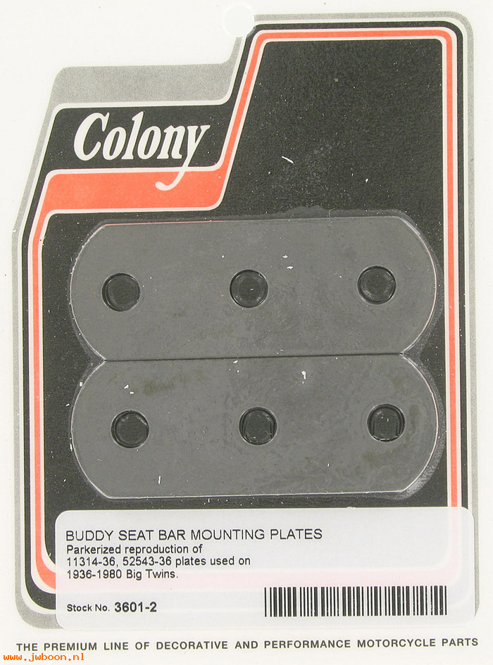 C 3601-2 (13314-36 / 52543-36): Pair of plates, buddy seat mount - Big Twins '36-'64, in stock