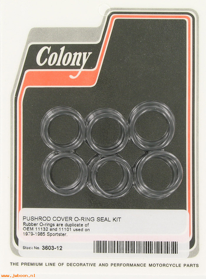 C 3603-12 (   11132 / 11101): Pushrod cover seal kit - Sportster XL '79-'85, in stock, Colony