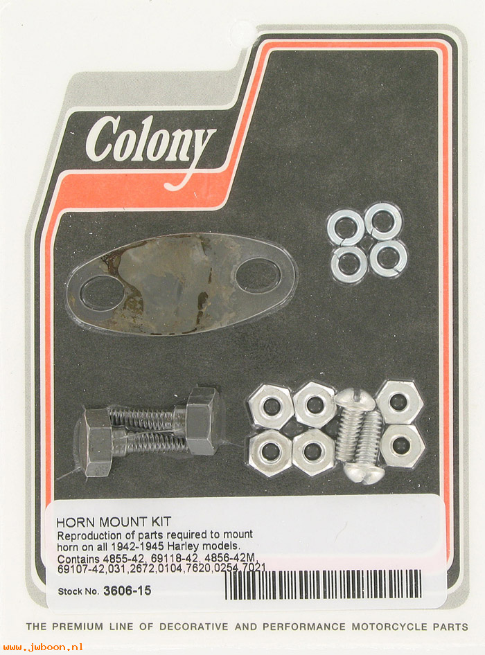 C 3606-15 ( 4856-42 / 4855-42): Horn mounting kit - '42-'45 except WLA, WLC, in stock, Colony