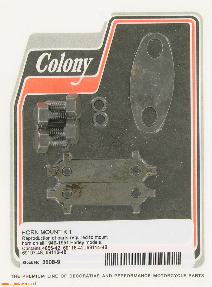 C 3608-9 (69107-48 / 69116-48): Horn mounting kit - Panhead '49-early'51, in stock, Colony