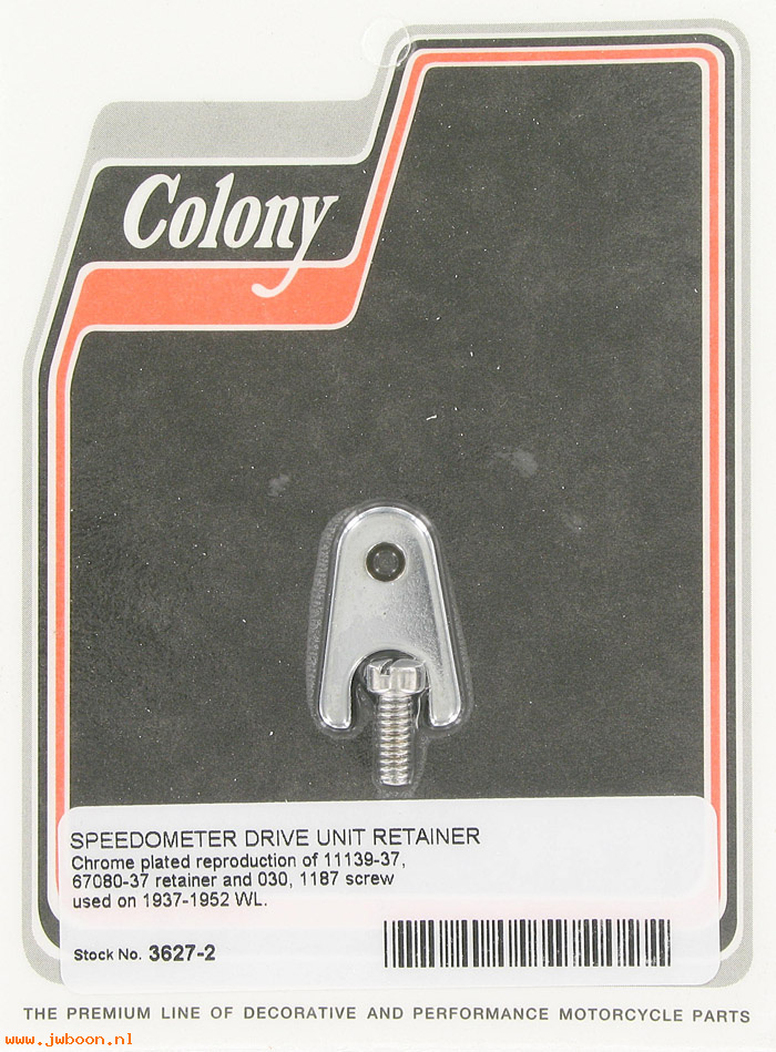 C 3627-2 (67080-37 / 11139-37): Speedometer drive retainer and screw - 45 Flathead 750cc '37-'52