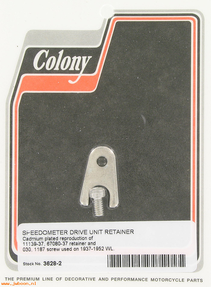 C 3628-2 (67080-37 / 11139-37): Speedometer drive retainer and screw - 45 Flathead 750cc '37-'52