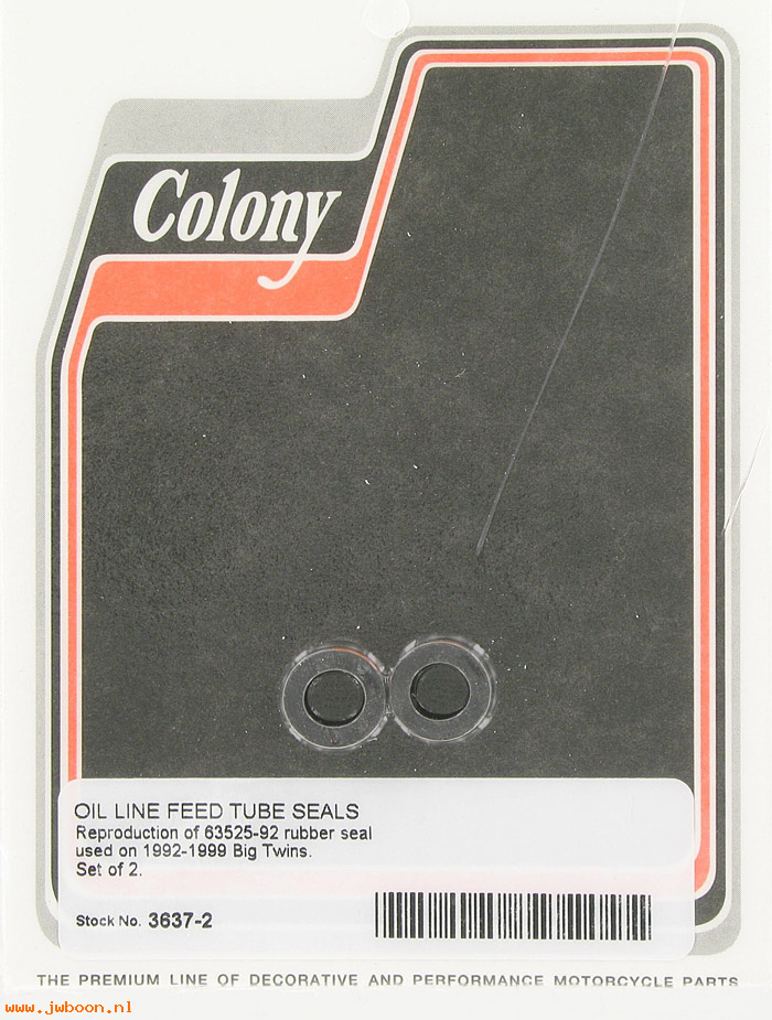 C 3637-2 (63525-92): Pair of oil line seals - Big Twins '92-'99, in stock, Colony